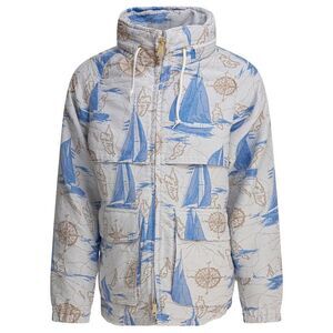 BEAMS PLUS Men's Nautical Print Field Jacket Men LIGHT BLUE Outerwear